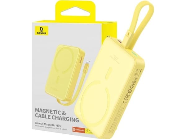Baseus Powerbank Baseus Magnetic Mini Magnetic Powerbank 10000mAh 20W MagSafe (gul)