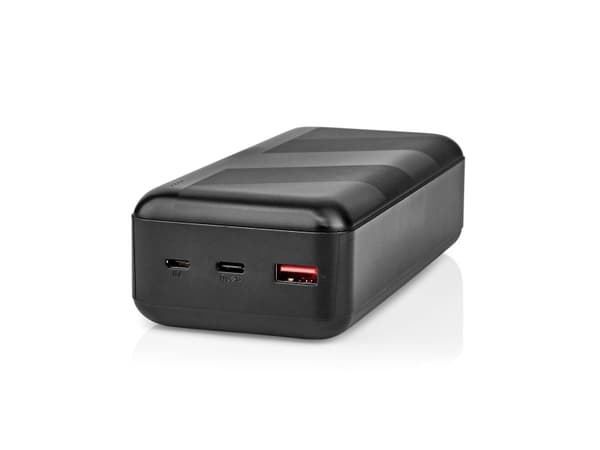 Nedis UPBK65W30000BK, 32000 mAh, Litiumpolymer (LiPo), 3,7 V, 65 W, Sort