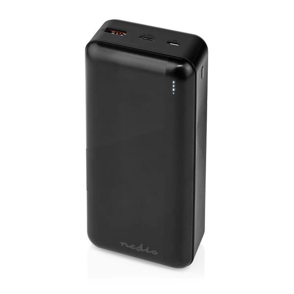 Nedis Power Bank | 32000 mAh | 2.4 / 3.0 / 3.25 A | Antall utganger: 2 | Utgangstilkobling: 1x USB-A / 1x USB-C™ | Inngangstilkobling: 1x Micro USB /