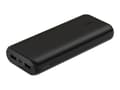 Miniatyrbilde 3 av 5: Belkin - Strømbank - 20000 mAh - 20 watt - PD, Fast Charge - 3 utgangskontakter (24 pin USB-C, 2 x USB) - på kabel: USB-C - svart