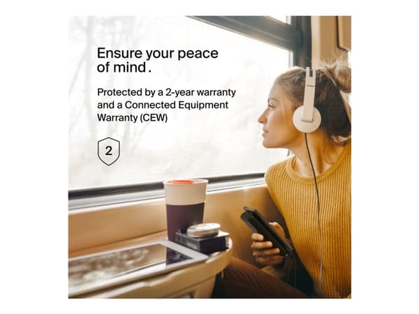 Belkin - Strømbank - 20000 mAh - 20 watt - PD, Fast Charge - 3 utgangskontakter (24 pin USB-C, 2 x USB) - på kabel: USB-C - svart Sort