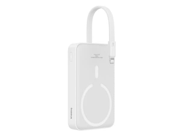 Baseus Magnetic Mini 10000mAh magnetisk powerbank, USB-C 20W MagSafe (hvit) Hvit