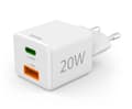Miniatyrbilde 2 av 5: Hama - Strømadapter - 20 watt - 3 A - PD, QC 2.0, QC 3.0 - 2 utgangskontakter (USB-type A, 24 pin USB-C) - hvit