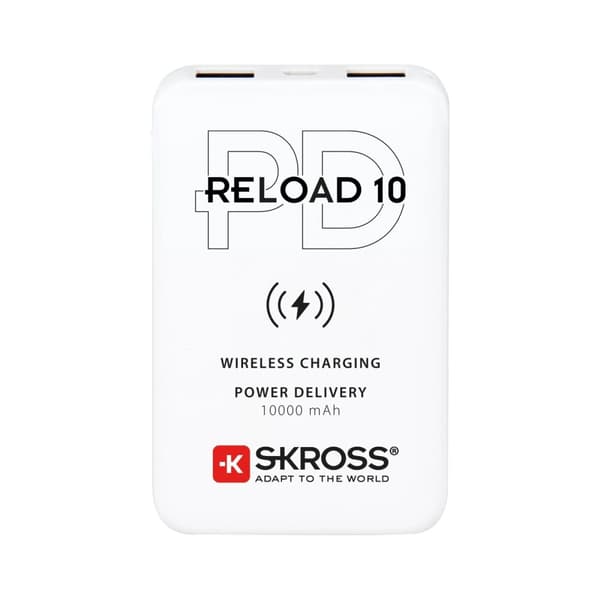 SKROSS Reload 10, strømbank, trådløs Qi, PD