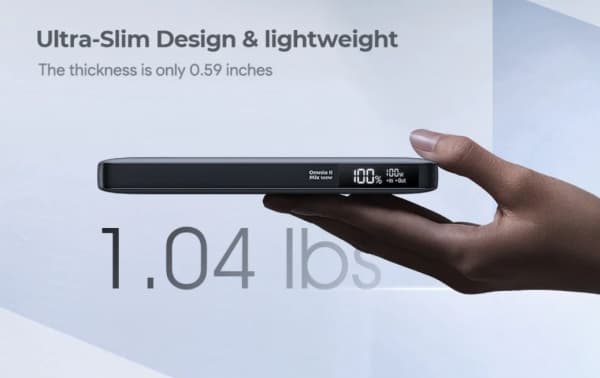 AUKEY Powerbank 100W 20000mAh 3xUSB-C PD 3.0, Automatisk, AC, Cigarr tändare, Svart