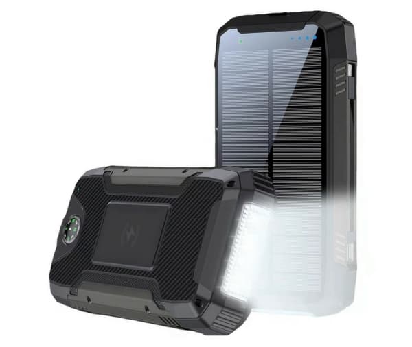 PowerNeed S20000Q, Utendørs, Lightning, Solar, USB, Trådløs lading, Sort