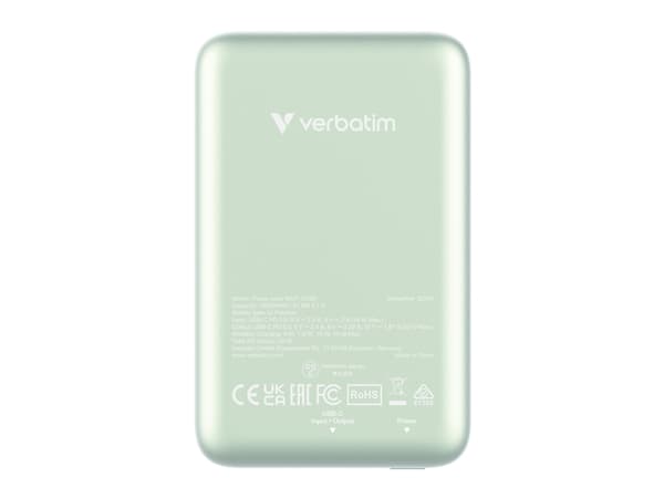 Verbatim Charge ''n''' Go, 10000 mAh, litiumpolymeeri (LiPo), pikalataus 3.0, langaton lataus, vihreä