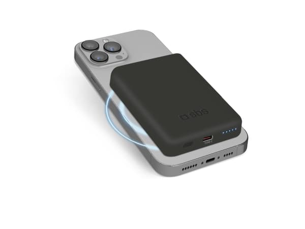 SBS TEBB5000MAG1CK, 5000 mAh, Lithium Polymer (LiPo), Trådløs lading, Sort Sort