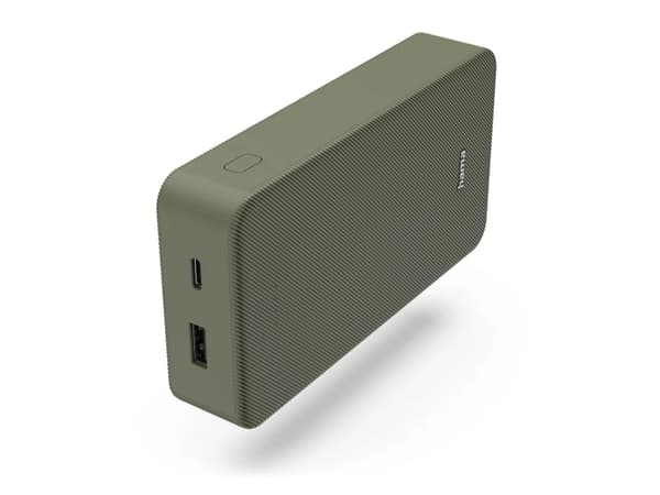 Hama Colour 20 - Strømbank - 20000 mAh - 74 Wh - 3 A - Fast Charge - 2 utgangskontakter (USB, 24 pin USB-C) - på kabel: USB-C - grønn