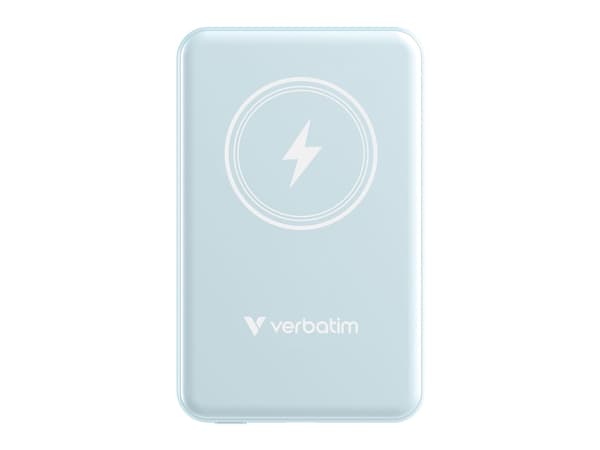 Verbatim Charge 'n' Go - Trådløs nødlader - magnetmontering - Li-pol - 5000 mAh - 20 watt - 2.4 A - Apple Fast Charge, PD 3.0, QC 3.0, Apple 2.4A, US