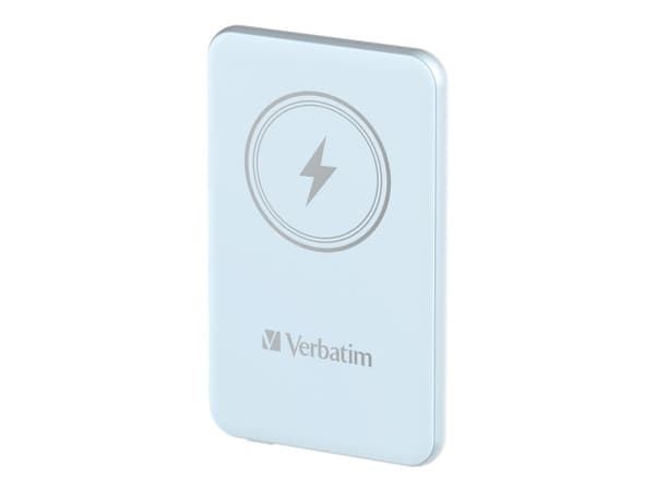 Verbatim Charge 'n' Go - Trådløs nødlader - magnetmontering - Li-pol - 5000 mAh - 20 watt - 2.4 A - Apple Fast Charge, PD 3.0, QC 3.0, Apple 2.4A, US Blå