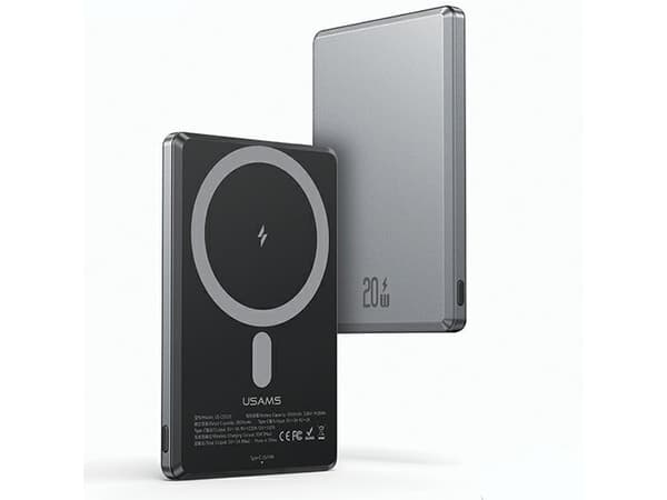 USAMS Powerbank indukcyjny 5000mAh 20W Hurtiglading tamsiai pilka/mørk pilkas Magsafe 10KCD22001 (US-CD220)