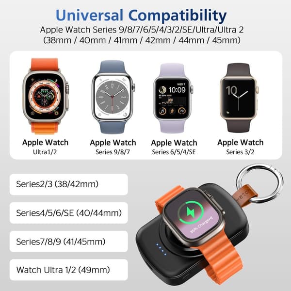 PowerBank För A Watch Series 1-3 42 4-6 SE 44 7-9 45 Ultra+2 49