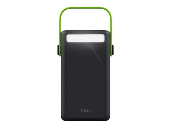 Trust Redoh XXL - Strømbank - 50000 mAh - 185 Wh - 20 watt - QC 3.0, Power Delivery 3.0 + PPS - 4 utgangskontakter (3 x USB-type A, 24 pin USB-C) - p Sort, Grønn