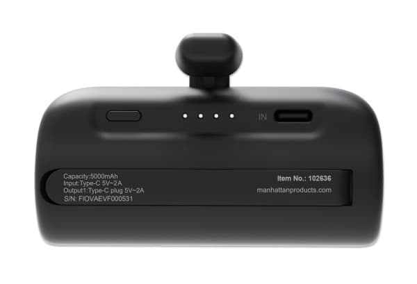Manhattan 102636, 5000 mAh, Litium-Ion (Li-Ion), 10 W, Svart