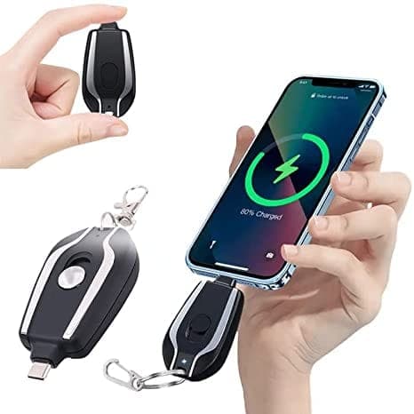 Liten Powerbank Med Nyckelring 1500 mah Lightning