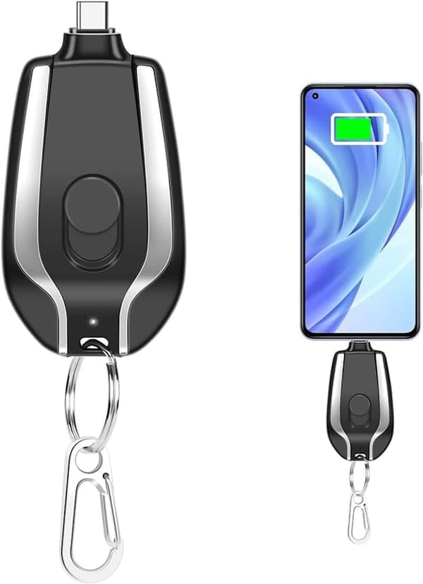 Liten Powerbank Med Nyckelring 1500 mah Lightning