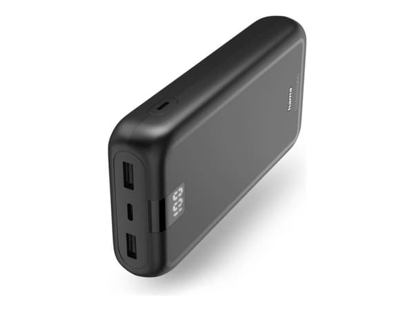Hama Performance 24 - Strømbank - 24000 mAh - 88.8 Wh - 3 A - Fast Charge - 3 utgangskontakter (2 x USB, 24 pin USB-C) - på kabel: USB-C - antrasitt