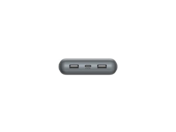Belkin BoostCharge - Powerbank - 20 000 mAh - 15 wattia - 3 A - 3 lähtöliitintä (2 x USB, 24 pin USB-C) - kaapelissa: USB-C - avaruuden harmaa