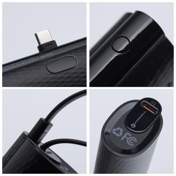 Forcell Powerbank 5000 mAh Typ-C PD 20W F5K3 F-ENERGY - Svart