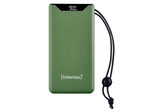 Intenso F10000 - Strømbank - 10000 mAh - 20 watt - 3 A - QC 3.0, Power Delivery 3.0 + PPS - 2 utgangskontakter (24 pin USB-C, USB-type A) - på kabel: