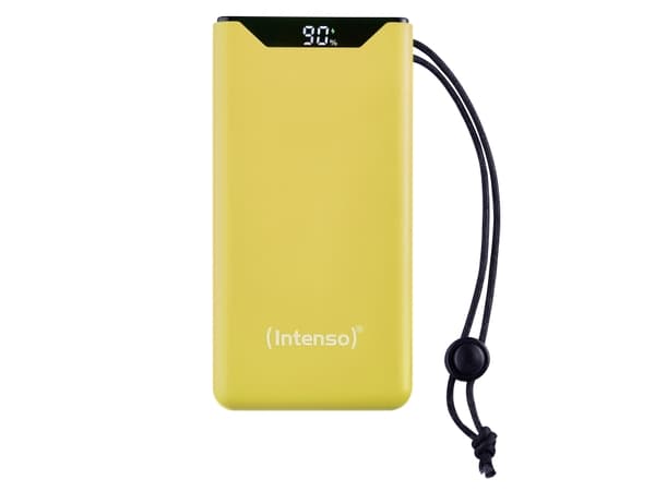Intenso F10000 - Strømbank - 10000 mAh - 20 watt - 3 A - QC 3.0, Power Delivery 3.0 + PPS - 2 utgangskontakter (24 pin USB-C, USB-type A) - på kabel: