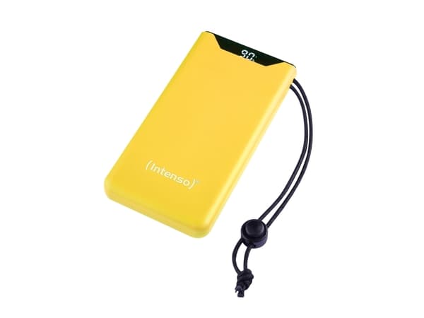 Intenso F10000 - Strømbank - 10000 mAh - 20 watt - 3 A - QC 3.0, Power Delivery 3.0 + PPS - 2 utgangskontakter (24 pin USB-C, USB-type A) - på kabel: