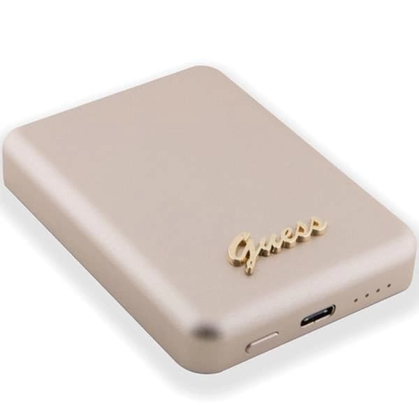 Guess Magsafe Powerbank 5000mAh 15W Metal Script Logo - Guld