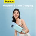 Miniatyrbild 5 av 7: Baseus Magsafe Powerbank 10000mAh 20W Med Built-in Lightning Kabel - Blå