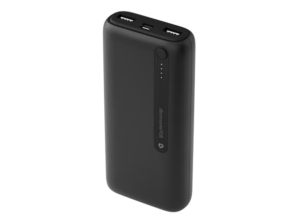 dbramante1928 re-charge - Strømbank - 20000 mAh - 2 utgangskontakter (24 pin USB-C, USB) - på kabel: USB-C - svart Sort
