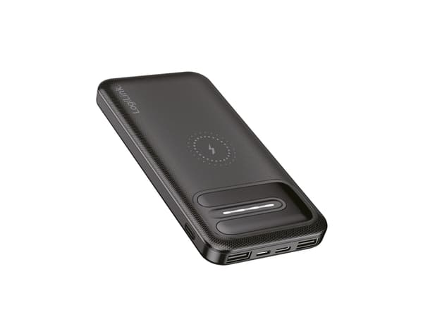 LogiLink PA0305, 8000 mAh, Litiumpolymeeri (LiPo), Langaton lataus, 3,7 V, 10 W, Musta
