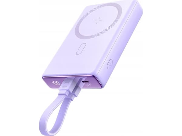 Powerbank Joyroom Powerbank Joyroom JR-PBM01 MagSafe 10000mAh 20W med stativ + Lightning / USB-C-kabel lilla