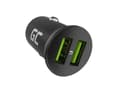 Miniatyrbilde 1 av 5: Green Cell GC CADM-GC-36AA - USB-Ladegeraet 36 W 2x USB-A schwarz, Automatisk, Innendørs, Cigartenner/lighter, 12 V, Sort