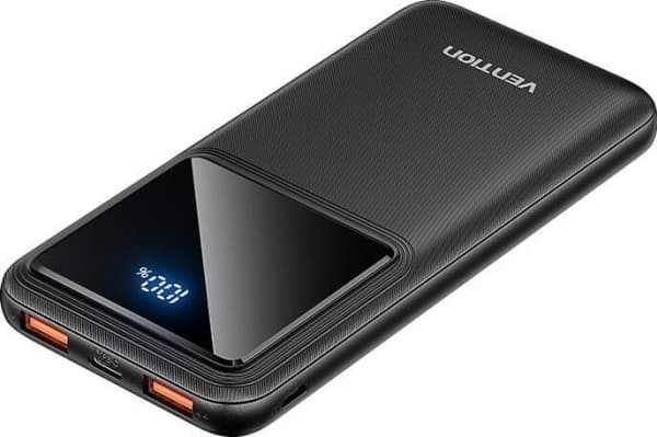 Powerbank, Vention, FHKB0, 10000mAh, Micro-USB, USB-C, 2xUSB-A, 22.5W (black)