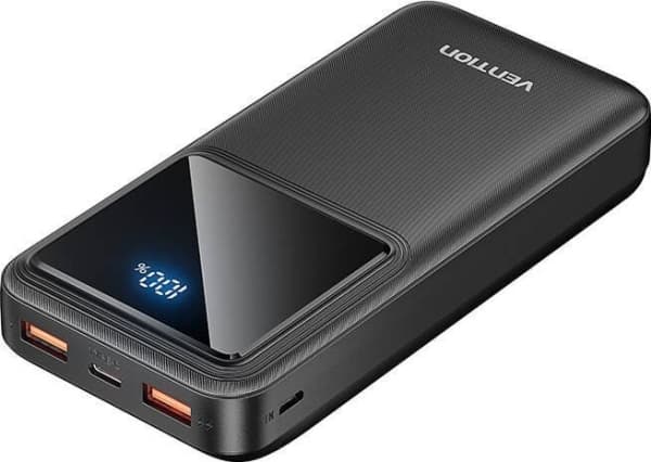 Powerbank, Vention, FHLB0, 20000mAh, Micro-USB, USB-C, 2xUSB-A, 22.5W (black)