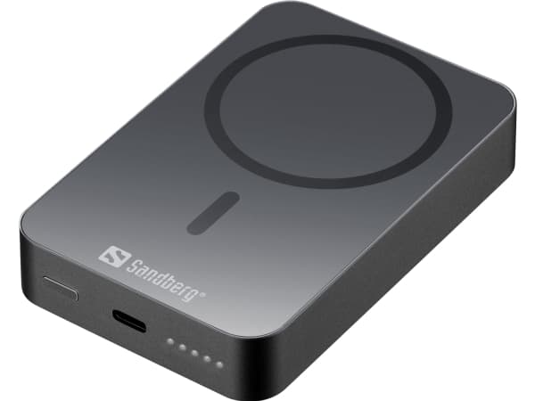 Sandberg 1000 ALU - Trådløs nødlader - Li - 10000 mAh - 38.5 Wh - 20 watt - 3 A (24 pin USB-C)