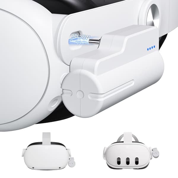 För Meta Quest 3 Quest 2 5000mAh 18W Snabbt Batteri Powerbank med LED-indikator