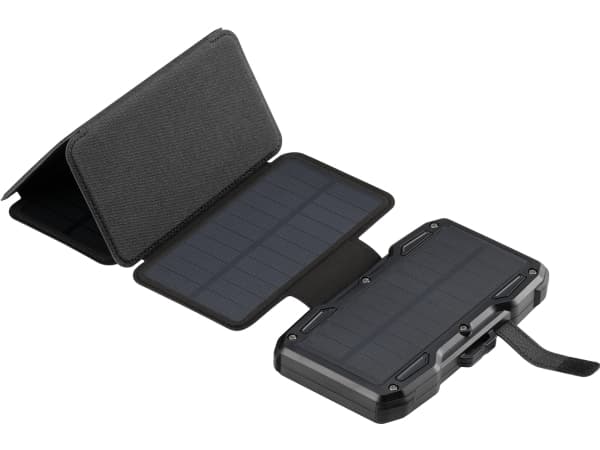 Sandberg Solar 5-paneeli Powerbank 10000, 10000 mAh, ohjelmoitava virtalähde (PPS), langaton lataus, musta