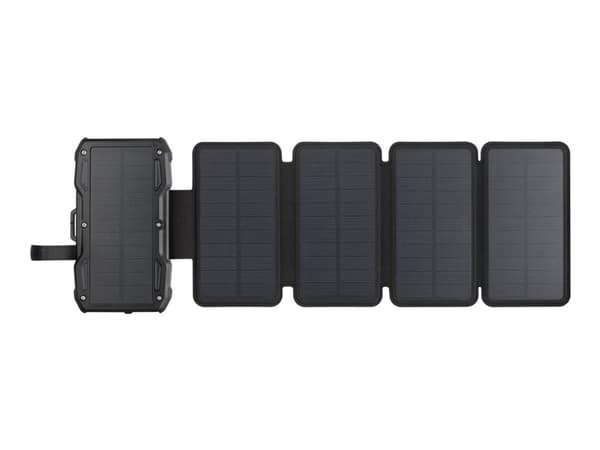 Sandberg Solar 5-paneeli Powerbank 10000, 10000 mAh, ohjelmoitava virtalähde (PPS), langaton lataus, musta