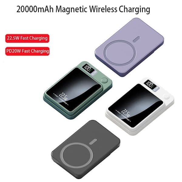 Trådlös magnetisk mini-powerbank på 10 000mAh med snabbladdning för mobil
