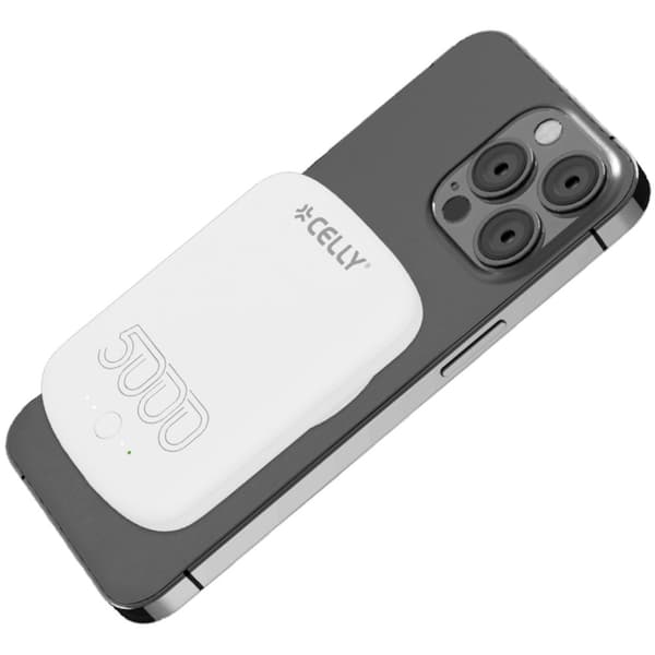 Celly MAGPB5000PRO PowerBank 10W MagSafe trådløs lading 5000 mAh hvit