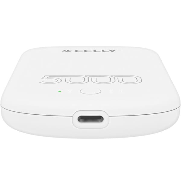 Celly MAGPB5000PRO PowerBank 10W MagSafe trådløs lading 5000 mAh hvit