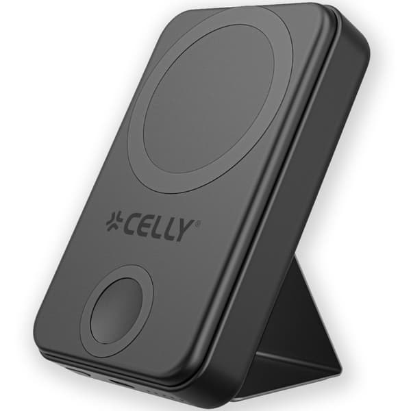 Celly MAGPBW10000 PowerBank 10W/2,5W MagSafe trådløs lading med integrert stativ