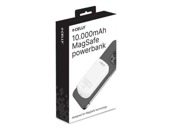 Celly MAGPB10000PROWH, 10000 mAh, Trådløs lading, Hvit
