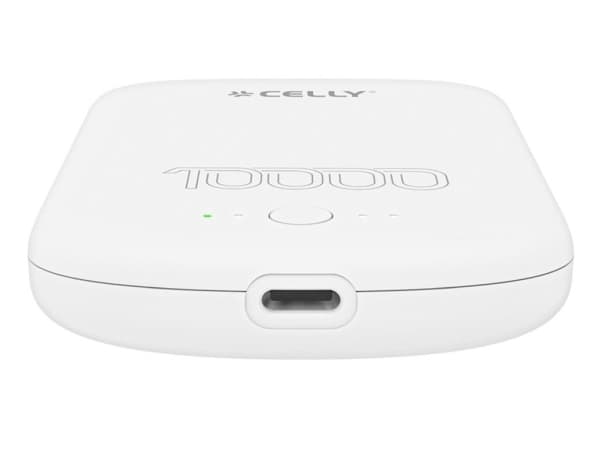 Celly MAGPB10000PROWH, 10000 mAh, Trådløs lading, Hvit Hvit
