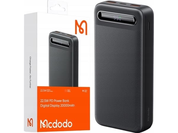 Virtapankki Mcdodo MC-3891 Digitaalinen näyttö 20 000 mAh, 22,5 W D:hen (musta)