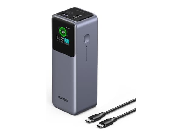 Ugreen Nexode - Strømbank - 5 / 9 / 12 / 15 / 20 V - 200 watt - litiumion - 25000 mAh - 90 Wh - utgangskontakter: 3