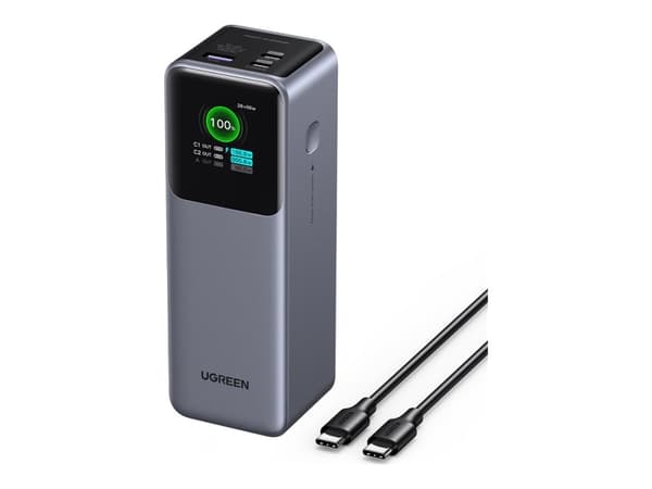 Ugreen Nexode - Strømbank - 5 / 9 / 12 / 15 / 20 V - 200 watt - litiumion - 25000 mAh - 90 Wh - utgangskontakter: 3