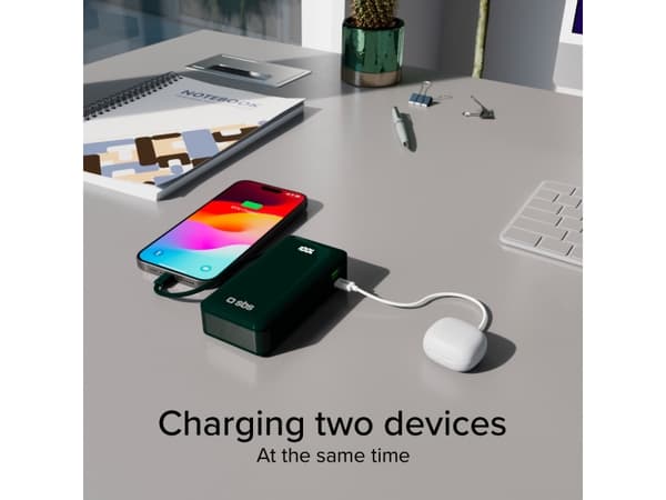 SBS TTBB10000LCDTCPD20G, 10000 mAh, Adaptive Fast Charging, Power Delivery, Grønn