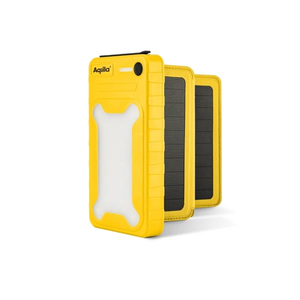 Aqiila Powerbird BS10 - Solcelledrevet powerbank 10000 mAh Gult
